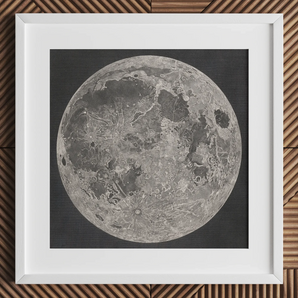 Lunar Planisphere - John Russell Fine Art Print, 12x12’’ / 31x31cm / White Frame / 2’’ Matboard, Framed White-bordered Print Moon