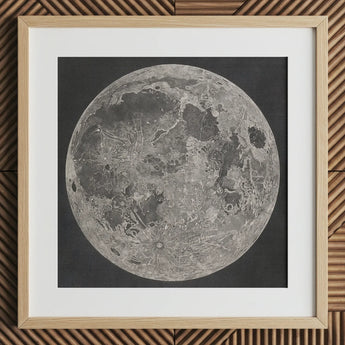 Lunar Planisphere - John Russell Fine Art Print / Canvas Framed Detailed Moon Impact Basins Mapped, Russell’s Selenographic Chart, Prints