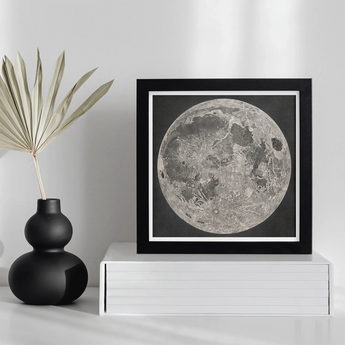 Lunar Planisphere - John Russell Fine Art Print, Framed Black White Moon Map