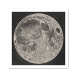 Lunar Planisphere - John Russell Fine Art Print, Highly Detailed Textured Grayscale Depiction Moon’s Surface Numerous