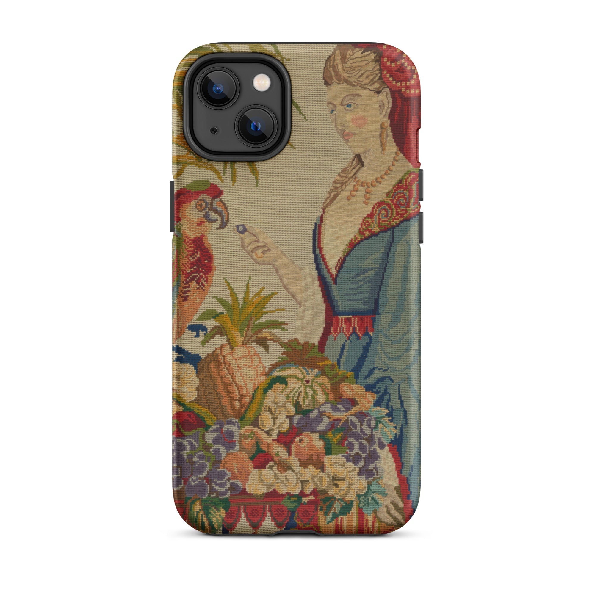 Lunch Break Berlin Wool Work Iphone Case, 14 Plus / Matte, Tapestry Patterned Phone Case