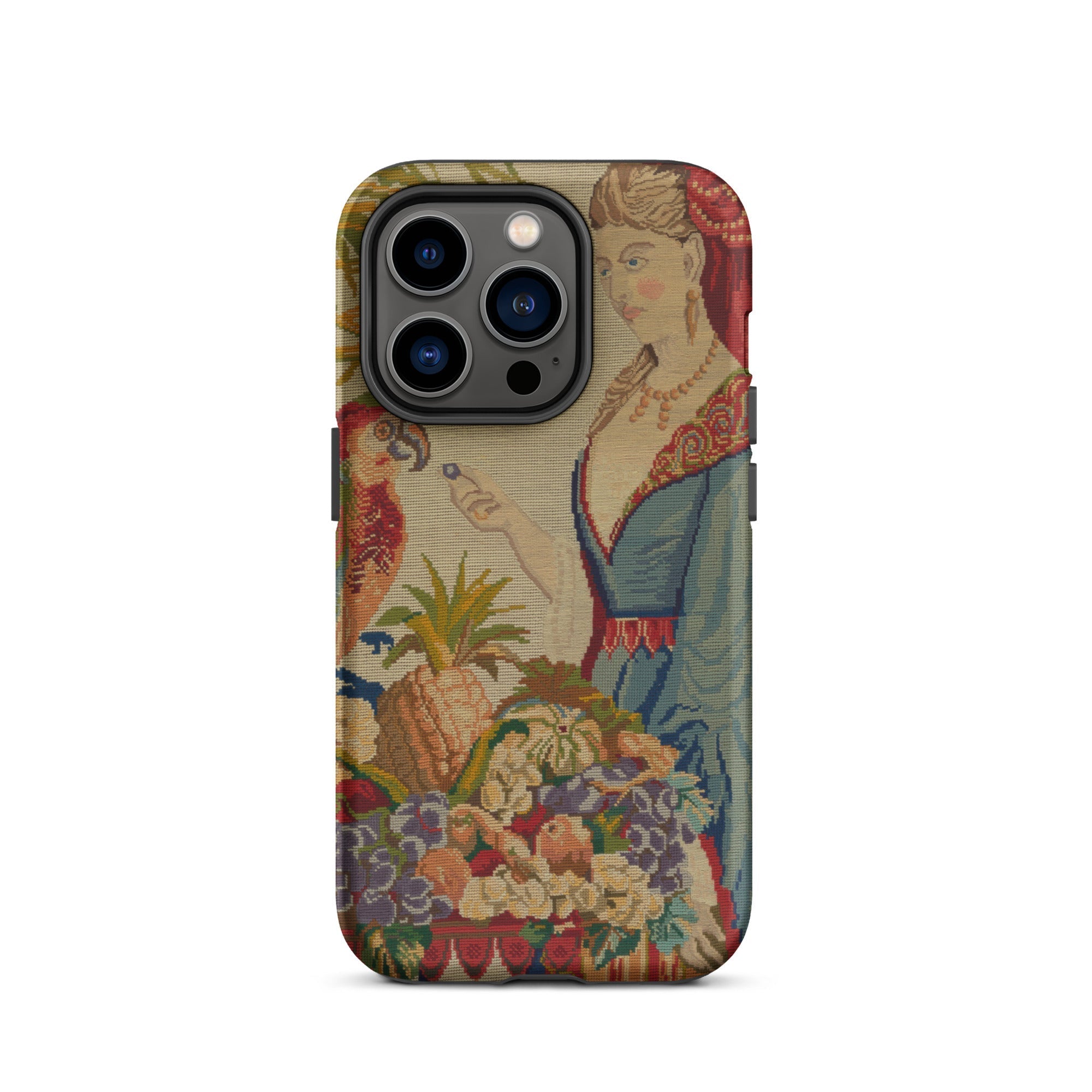 Lunch Break Berlin Wool Work Iphone Case, 14 Pro / Matte, Tapestry Patterned Phone Case