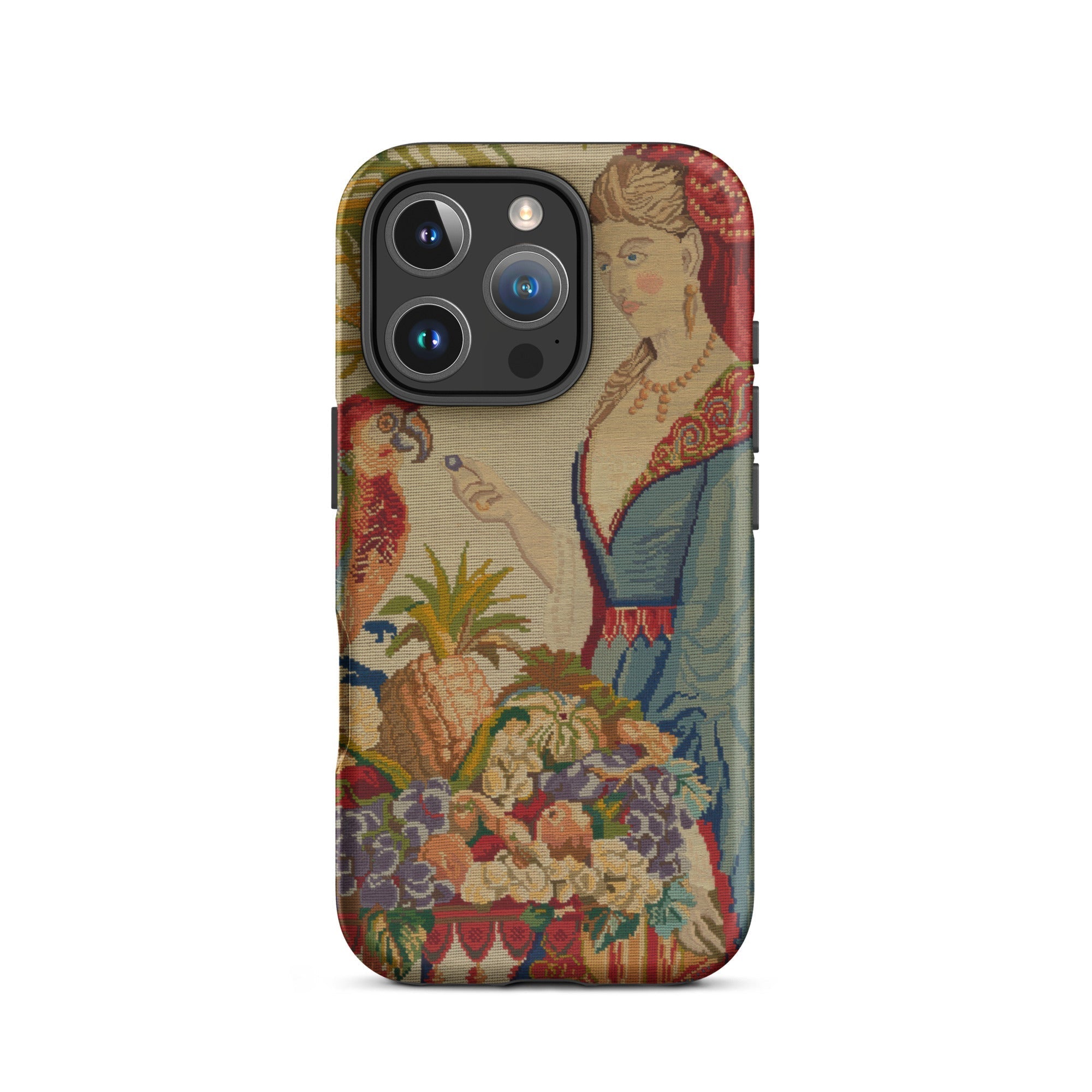 Lunch Break Berlin Wool Work Iphone Case, 16 Pro / Matte, Tapestry Patterned Phone Case