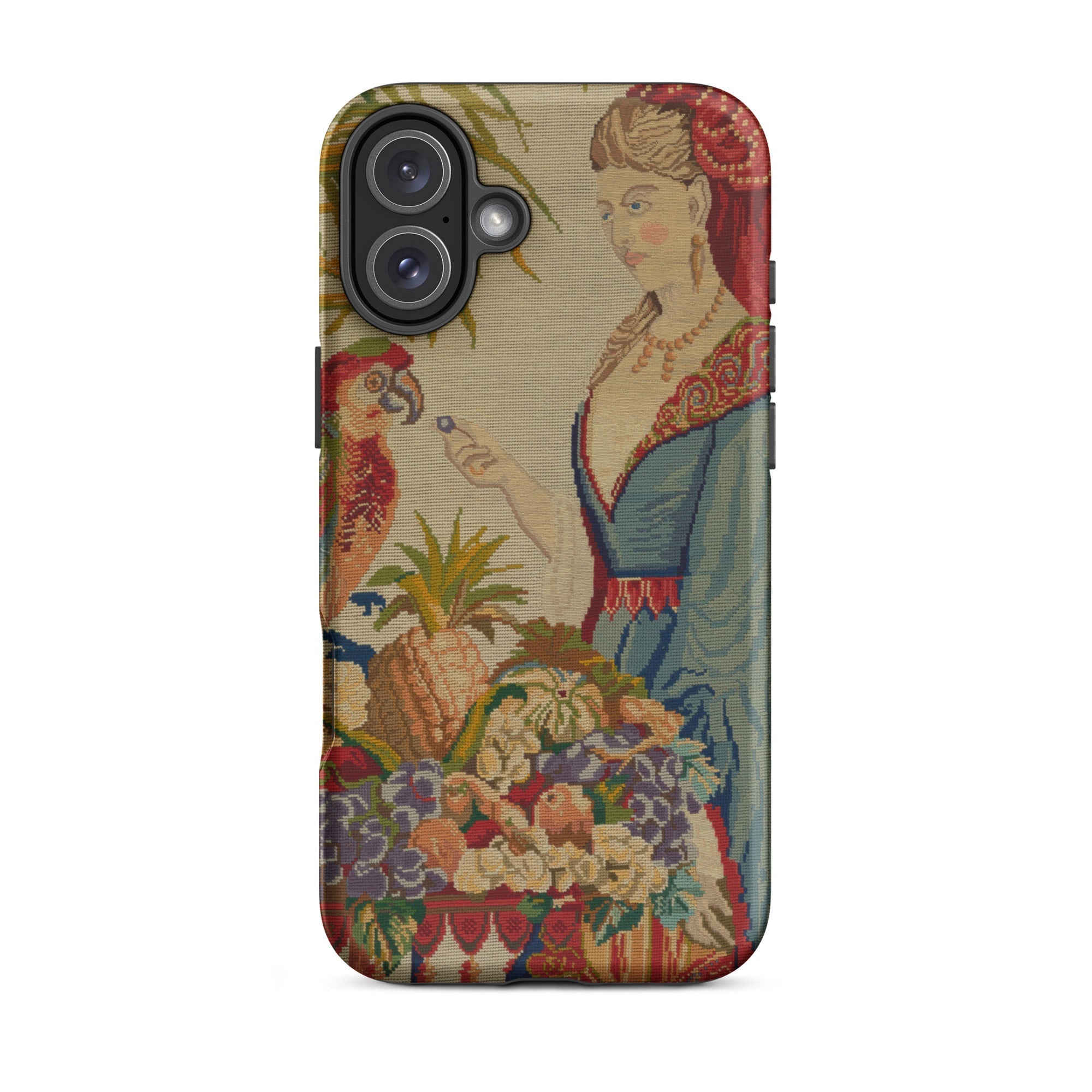 Lunch Break Berlin Wool Work Iphone Case, Tapestry Patterned Phone Case