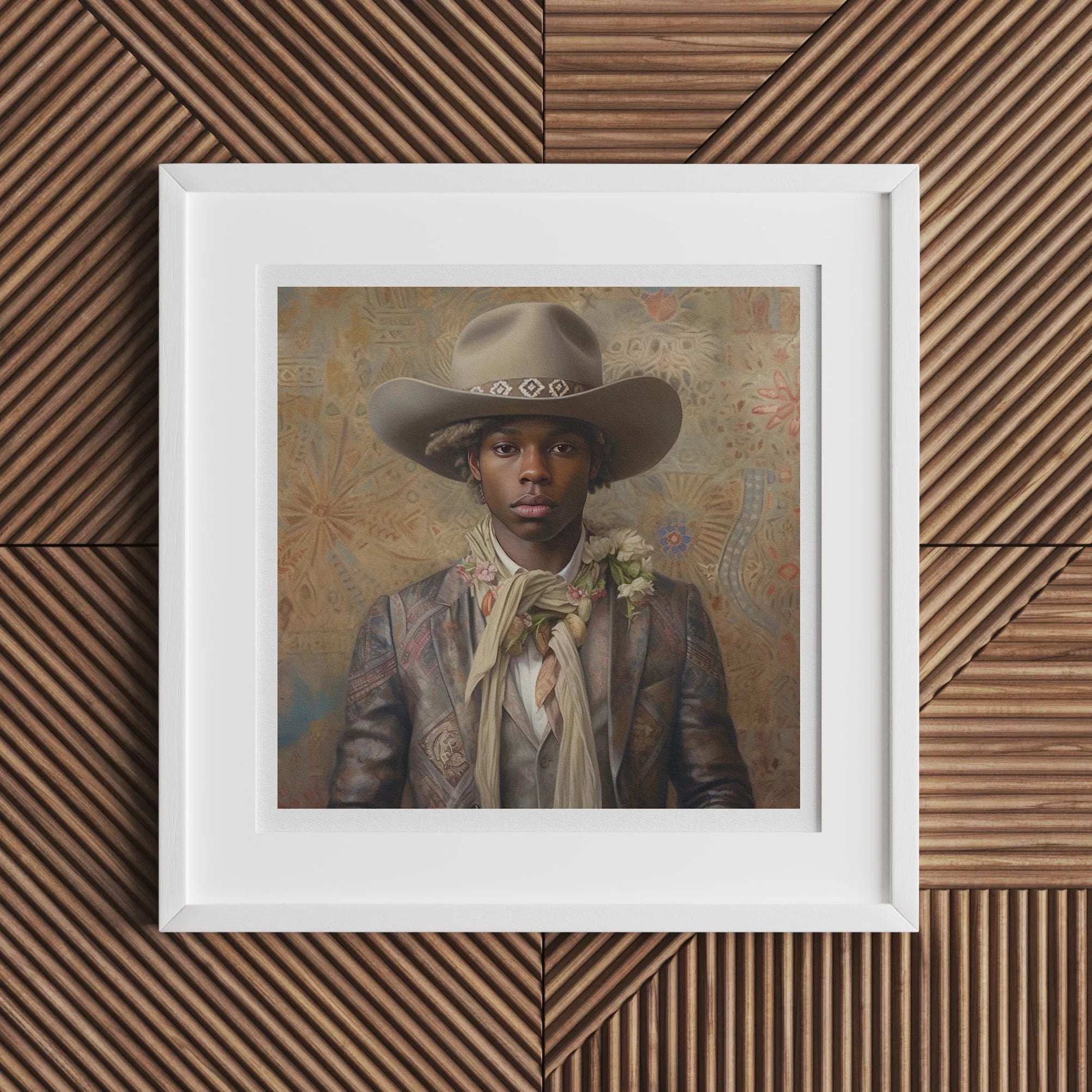 Lysander - Gay Black Cowboy Art - Afroamerican Queerart Dandy - 20’x20’ - Posters Prints & Visual Artwork