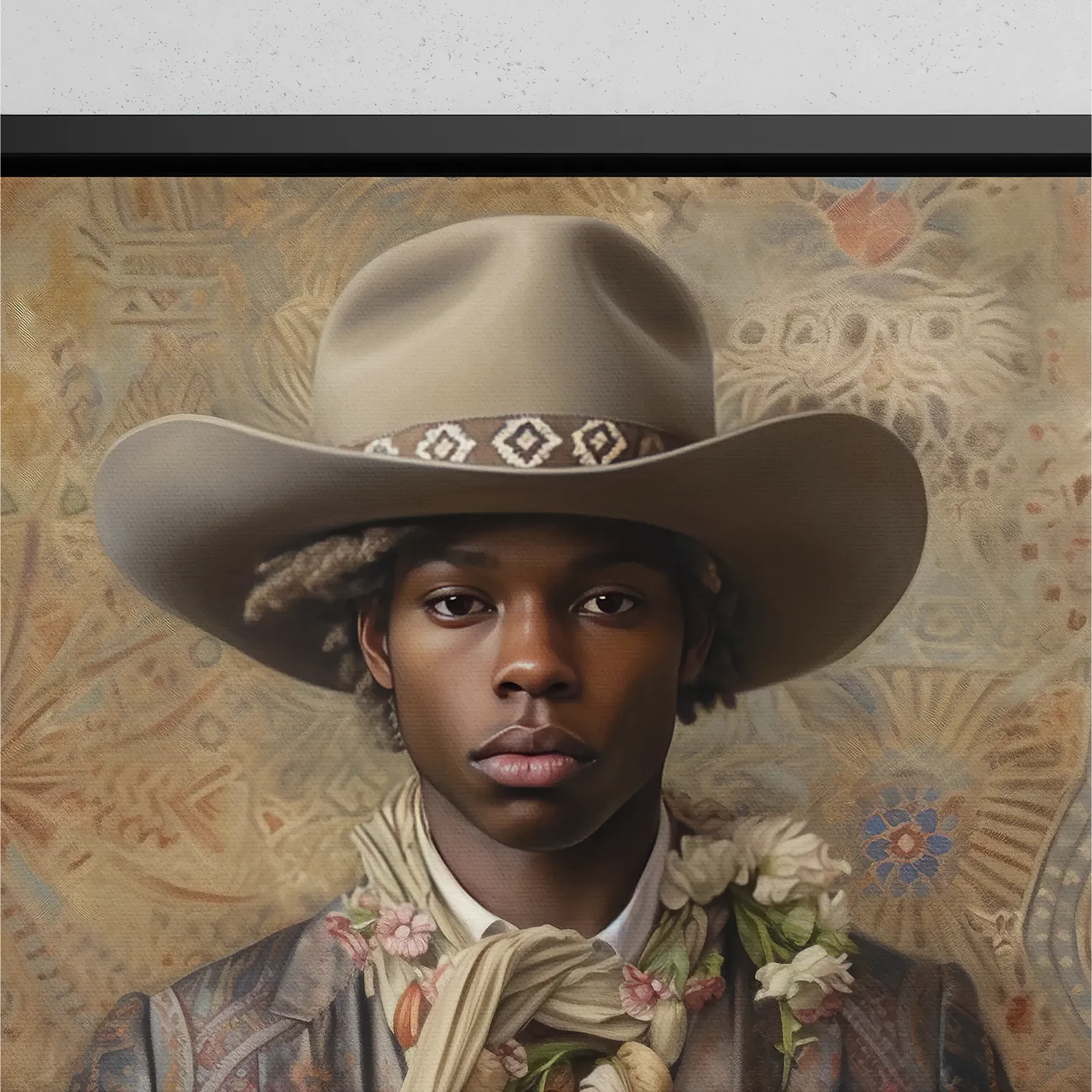 Lysander - Gay Black Cowboy Framed Canvas - Afroamerican Art - Posters Prints & Visual Artwork - Aesthetic Art