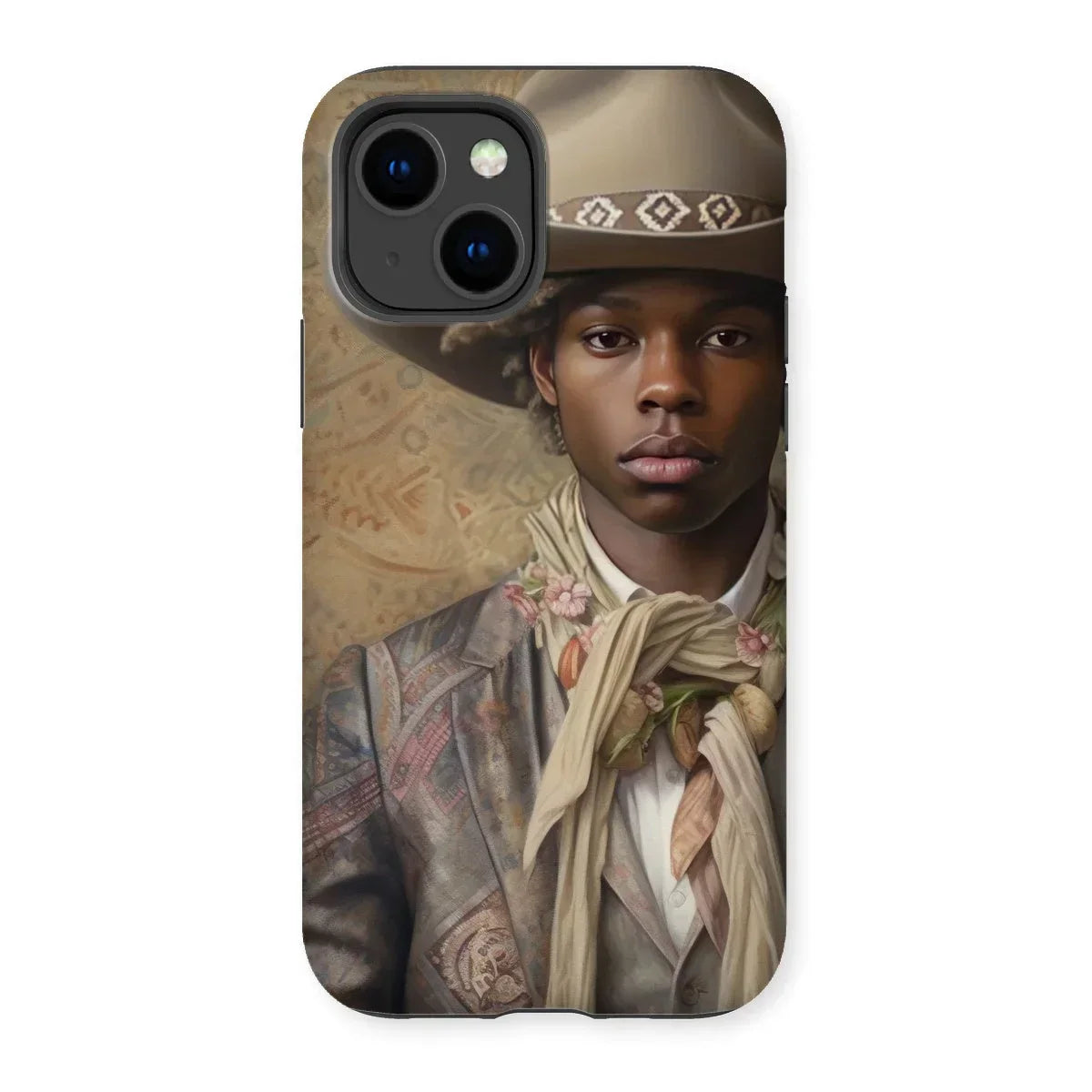 Lysander - Gay Black Cowboy Iphone Case, 14 / Matte, Phone Case Portrait Young Man Western-style Attire Hat