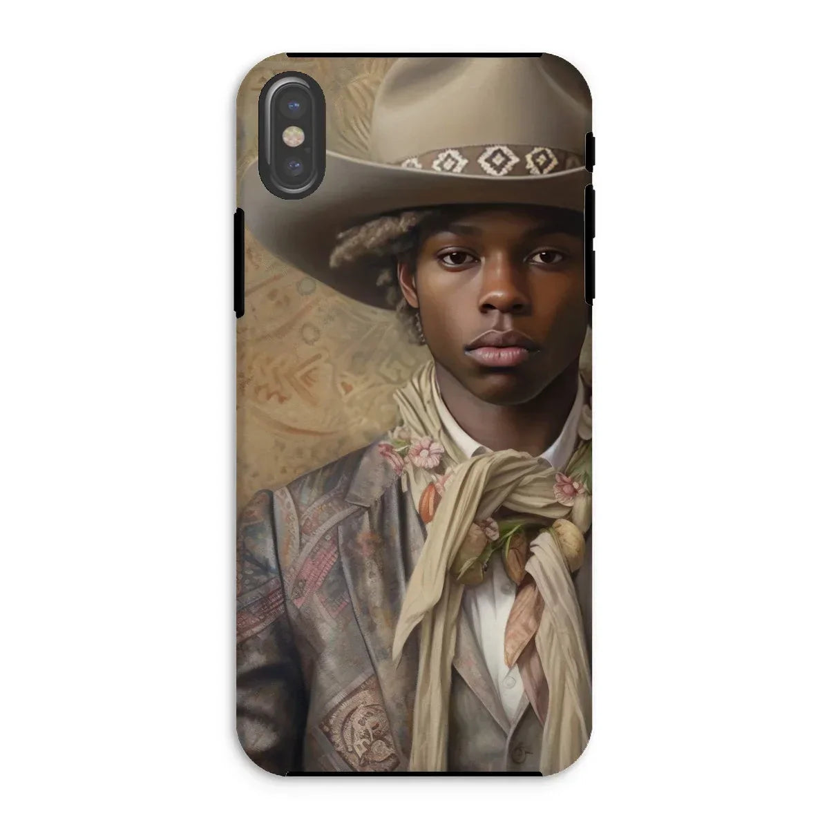Lysander - Gay Black Cowboy Iphone Case, Xs / Matte, Phone Case Portrait Young Man Western-style Attire Cowboy