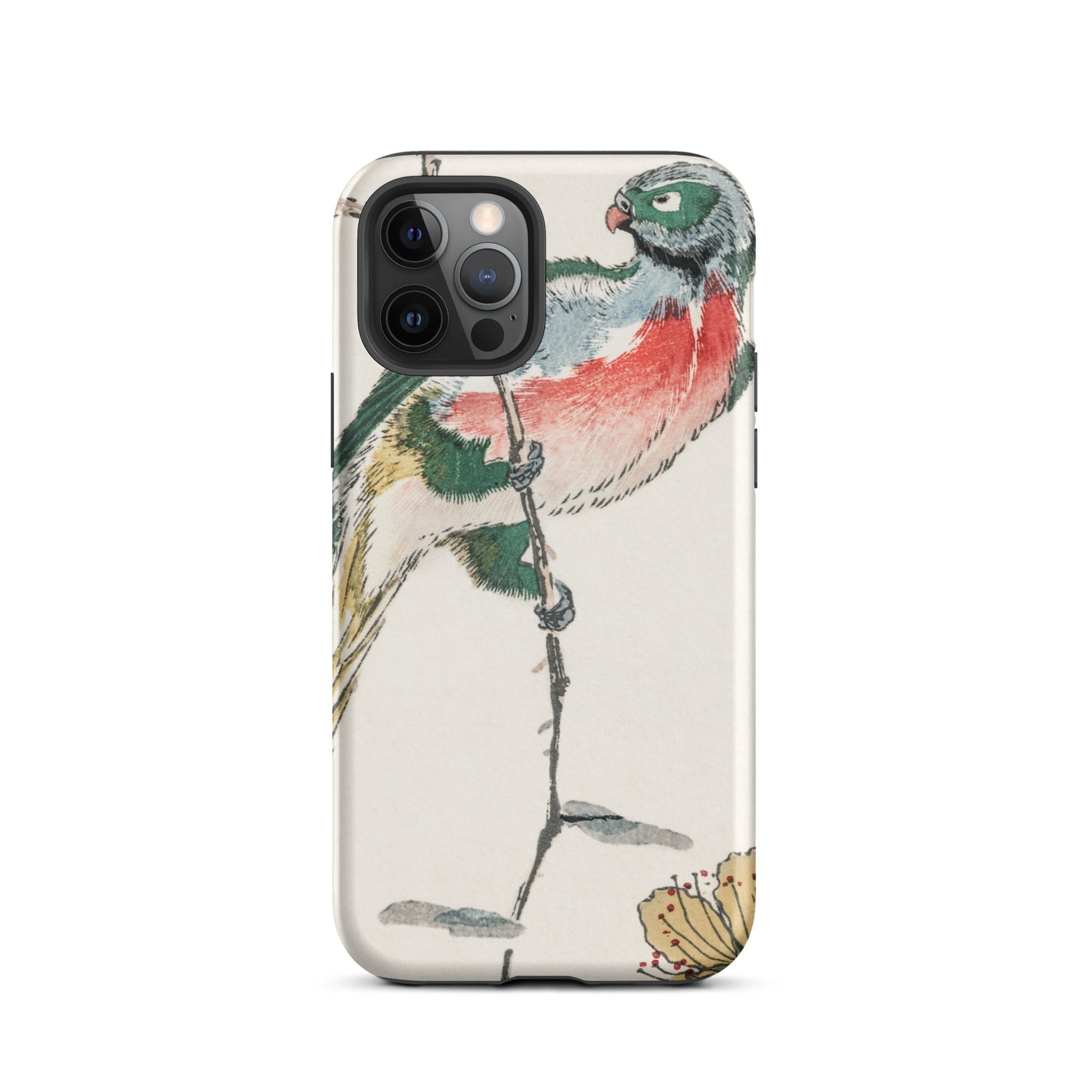 Macaw Numata Kashu Meiji Bird Art Iphone Case, 12 Pro / Matte, Phone Case Bird Illustration