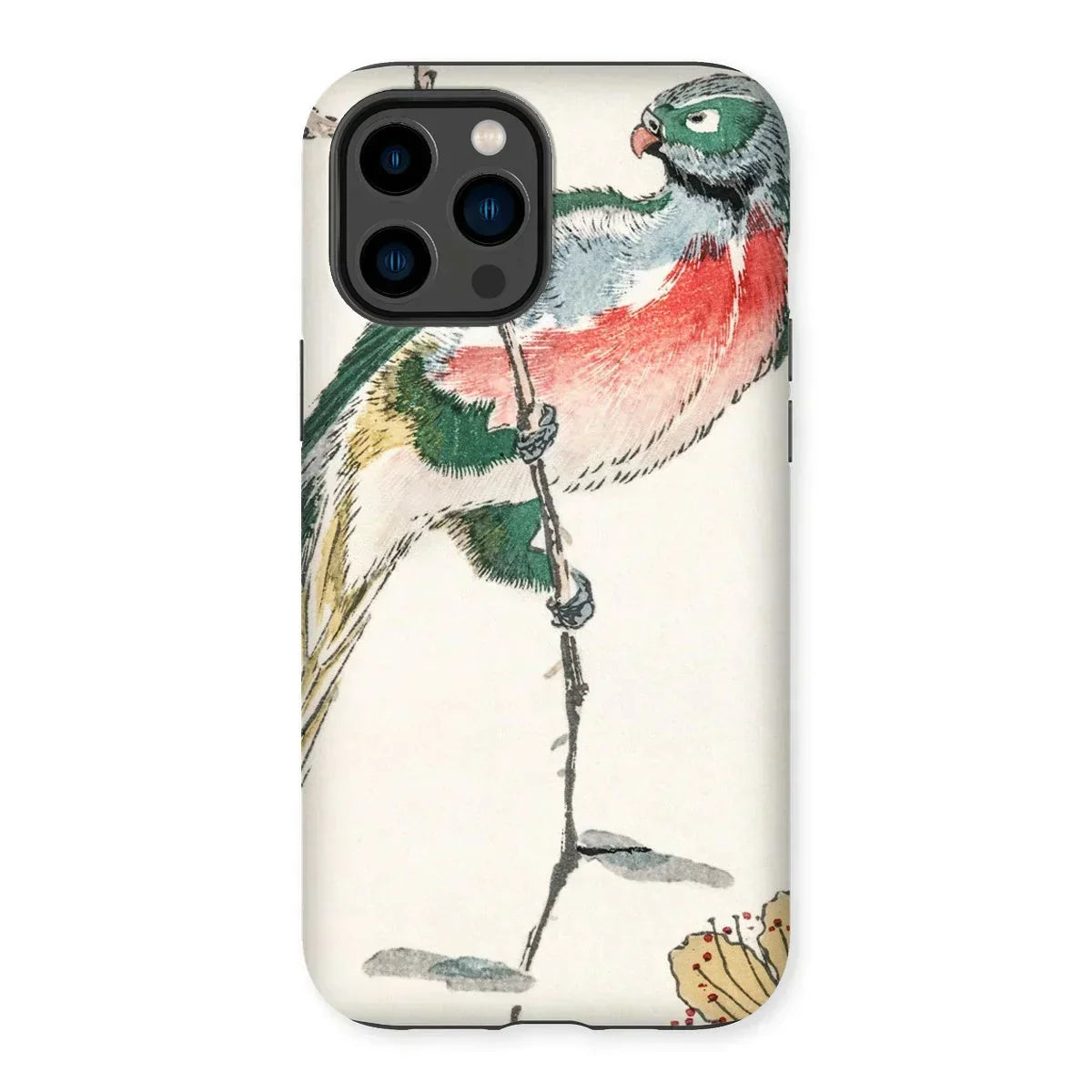 Macaw - Numata Kashu Meiji Bird Art Iphone Case, 14 Pro Max / Matte, Phone Case Colorful Bird Illustration Traditional Asian Painting