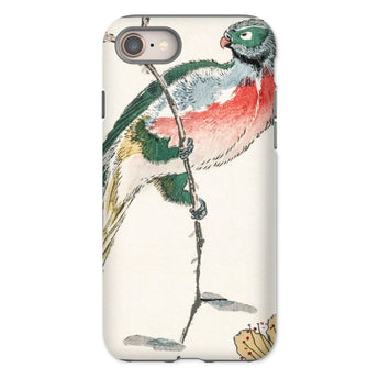 Macaw - Numata Kashu Meiji Bird Art Iphone Case, 8 / Matte, Phone Case Colorful Bird Perched Branch Watercolor-style Illustration