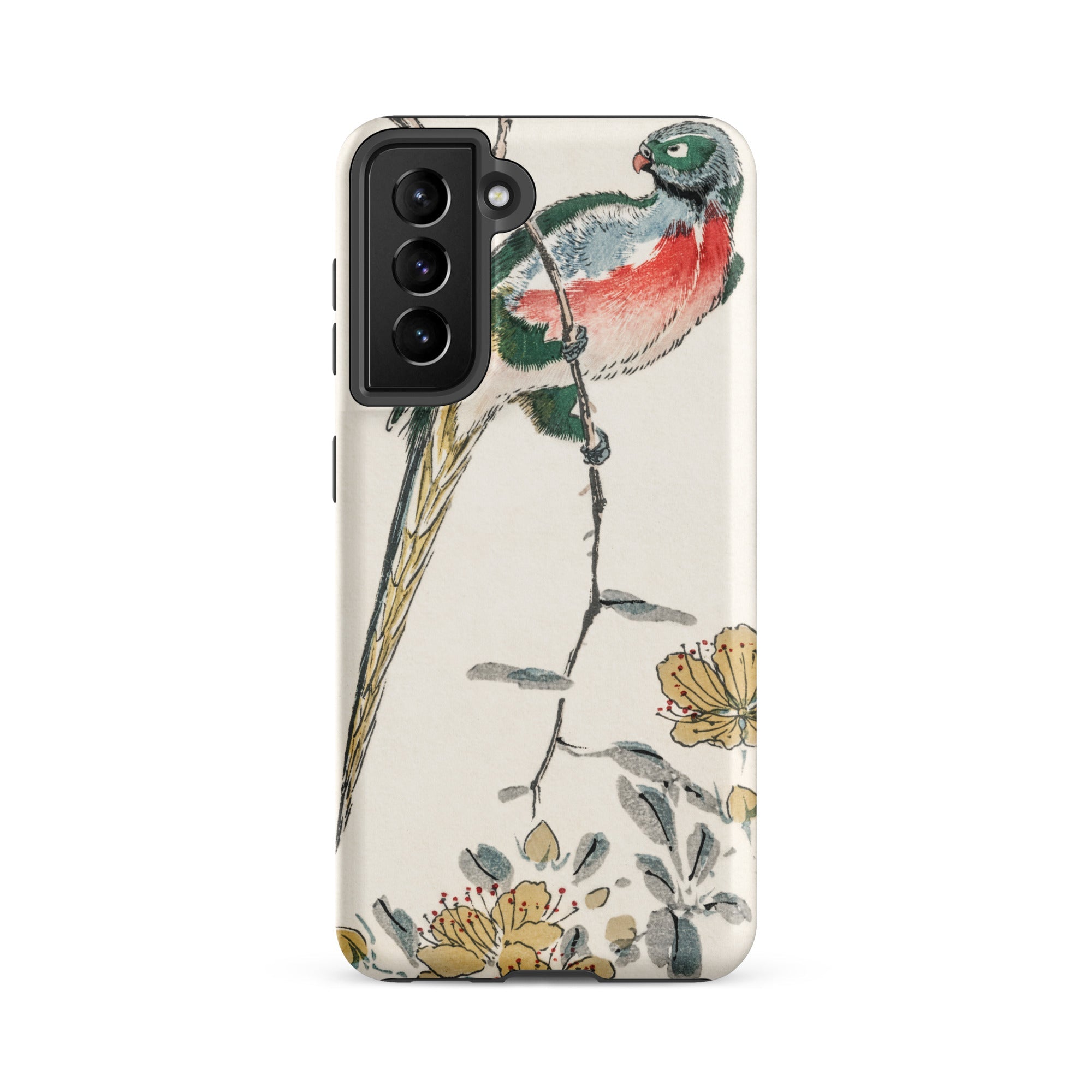 Macaw Numata Kashu Meiji Bird Art Samsung Case, Galaxy S21 Fe / Matte, Phone Case Bird Floral Design