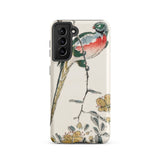 Macaw - Numata Kashu Meiji Bird Art Samsung Case, Galaxy S21 / Matte, White Phone Case Colorful Bird Floral Design
