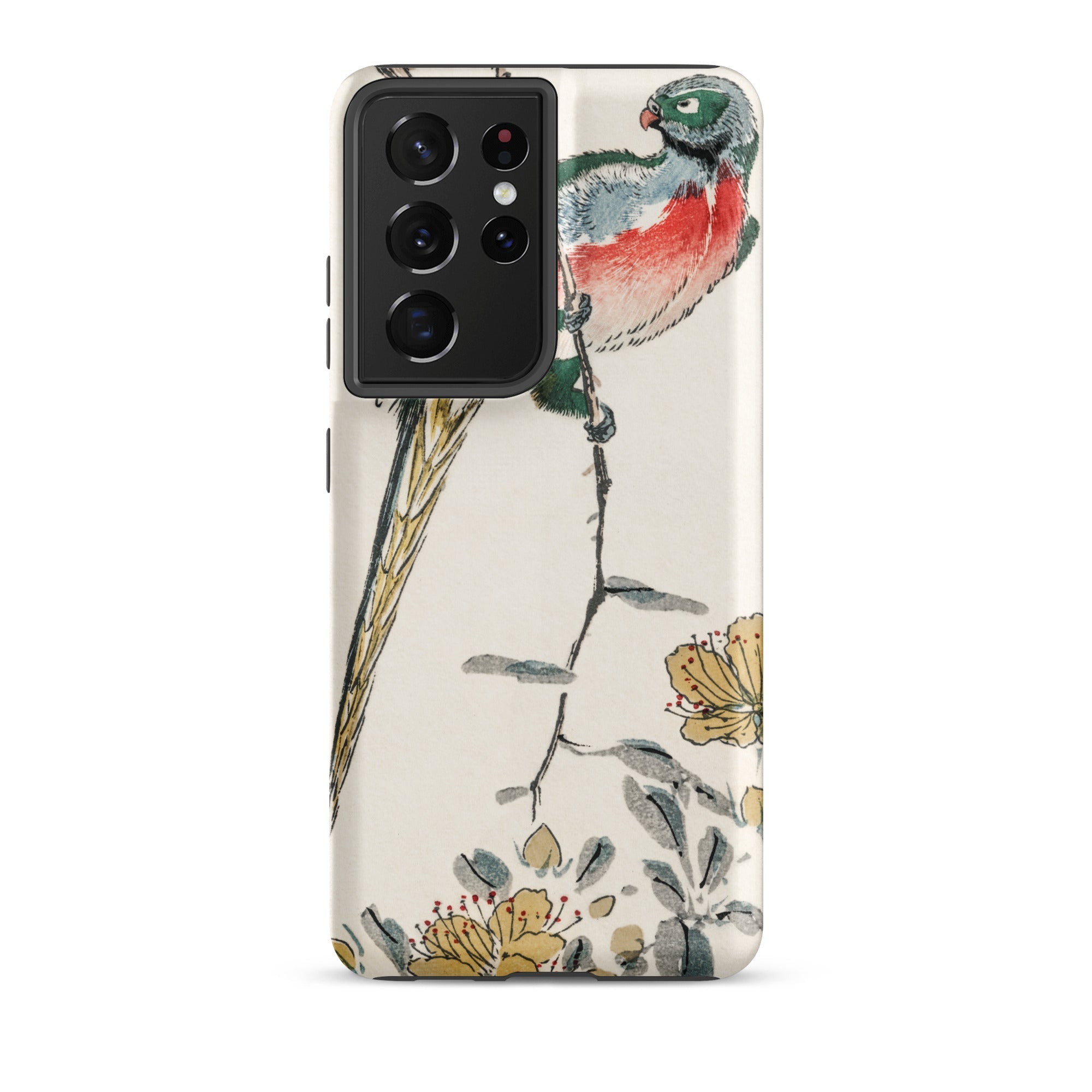 Macaw Numata Kashu Meiji Bird Art Samsung Case, Galaxy S21 Ultra / Matte, Smartphone Nature Themed Case Bird Flowers