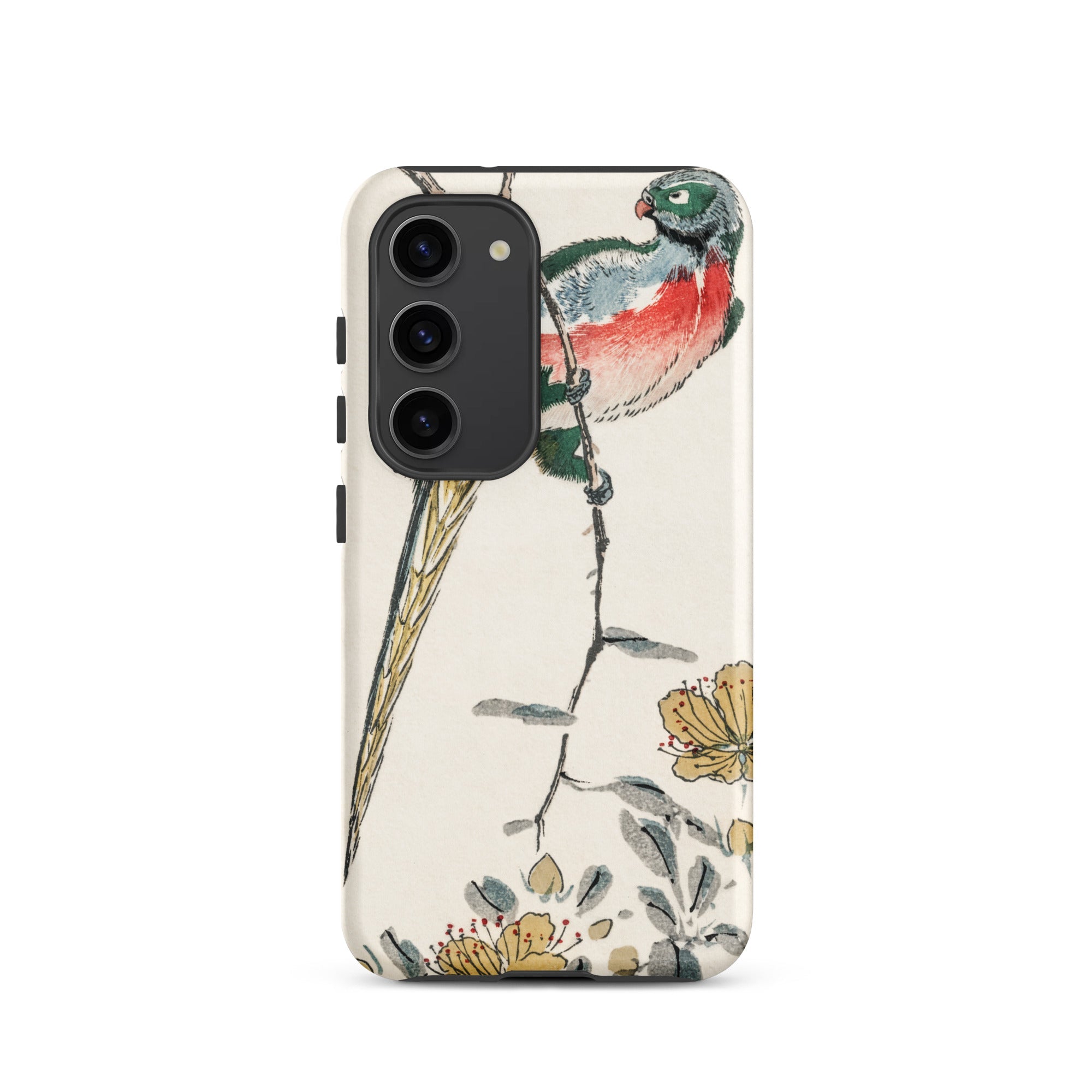 Macaw Numata Kashu Meiji Bird Art Samsung Case, Galaxy S23 / Matte, Smartphone Nature Themed Case Bird Flowers