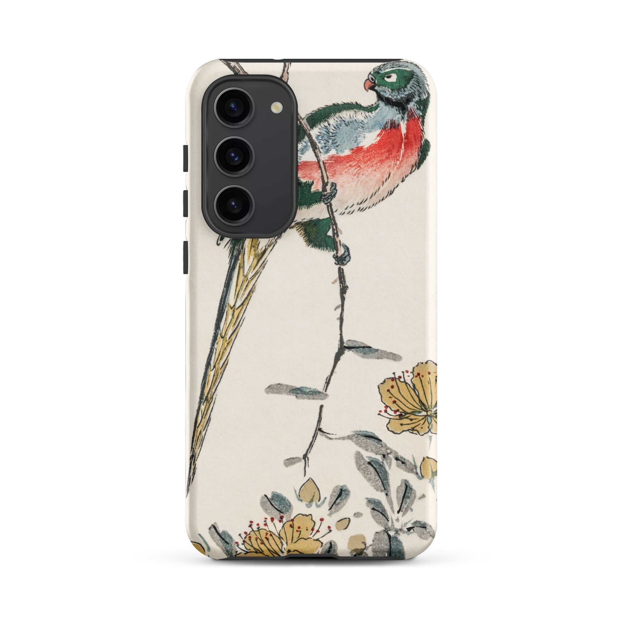 Macaw Numata Kashu Meiji Bird Art Samsung Case, Galaxy S23 Plus / Matte, Phone Case Colorful Bird Floral Design