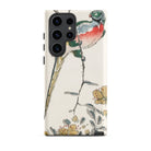 Macaw Numata Kashu Meiji Bird Art Samsung Case, Galaxy S23 Ultra / Matte, White Phone Case Colorful Bird Floral Design