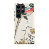 Macaw - Numata Kashu Meiji Bird Art Samsung Case, Galaxy S23 Ultra / Matte, White Phone Case Colorful Bird Floral Design