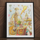 Madame Firefly surreal pop art geisha print in black frame