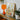 Vibrant Orange Glass Table Lamp Flared Base Cylindrical Madame Firefly, Behold, Operatic Grandeur Ignites