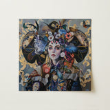 The Magician - Surreal Tarot Card Art Print / Canvas Vibrant Square-framed Mixed-media Artwork Woman Adorned Elaborate Headdress, Dream