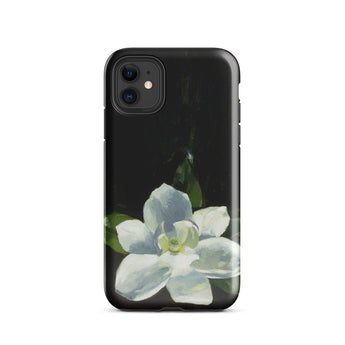 Magnolia - Charles Walter Stetson Phone Case Iphone 11 / Gloss Black Phone Case Delicate White Flower Soft Blue Stetson’s Magnolia,