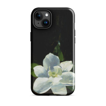 Magnolia - Charles Walter Stetson Phone Case Iphone 15 Plus / Gloss Black Phone Case Painted White Magnolia Flower Green Stetson’s