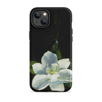 Magnolia - Charles Walter Stetson Phone Case Iphone 14 Plus / Matte Black Phone Case Painted White Magnolia Flower Green Stetson’s