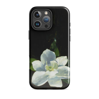 Magnolia - Charles Walter Stetson Phone Case Iphone 16 Pro Max / Gloss Black Phone Case Painted White Magnolia Flower Green Stetson’s