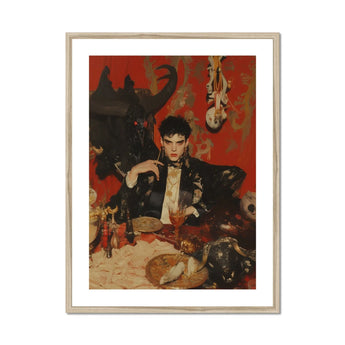 Magnus - Gay Vampire Prince Art Print, Dramatic Portrait Painting Red Black Color Scheme Figure