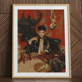 Magnus, gay vampire prince art print, framed portrait