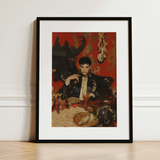 Magnus - Gay Vampire Prince Art Print / Canvas Black-framed Art Print Stylized Illustration Man Ornate Attire Gay Vampire Prince, Vampiric