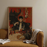 Magnus - Gay Vampire Prince Art Print / Canvas Framed Artwork Stylized Portrait Man Ornate Black Suit Gay Vampire Prince, Vampiric