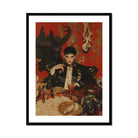 Magnus - Gay Vampire Prince Art Print, Framed Artistic Portrait Painting Dramatic Red Black Color