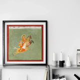 Maharana Ari Singh of Mewar Riding with a Companion Art Print / Canvas Framed Artwork Vibrant Traditional-style Illustration Two Figures