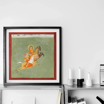 Maharana Ari Singh of Mewar Riding with a Companion Art Print / Canvas, Maharana Ari Singh, Maharana Ari, Ari Singh, Flat Mineral Ground,