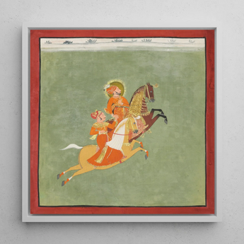 Maharana Ari Singh of Mewar Riding with a Companion Art Print / Canvas, Maharana Ari Singh, Maharana Ari, Ari Singh, Flat Mineral Ground,