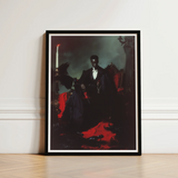 Black-framed Art Print Darkly Dressed Man Ornate Gothic Gay Black Vampire