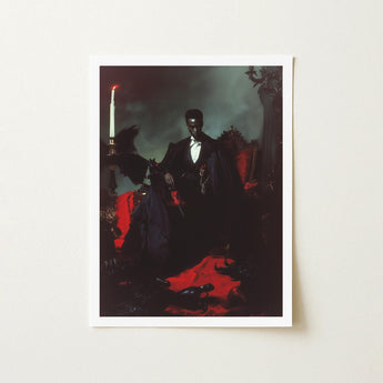 Maharet - Gay Black Vampire Art Print / Canvas Framed Dark Gothic Scene Man Formal, Prints