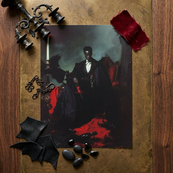 Maharet - Gay Black Vampire Art Print / Canvas Dark Gothic Portrait Print Man Formal Attire Seated Gay Black Vampire, Vampire Art, Art