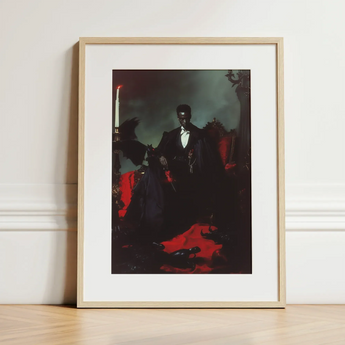Maharet - Gay Black Vampire Art Print / Canvas Framed Art Print Dark Gothic Portrait Man Formal Gay Black Vampire, Vampire Art,
