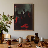 Maharet - Gay Black Vampire Art Print / Canvas Framed Portrait Man Formal Attire Dramatic Red Accents Gay Black Vampire, Vampire Art, Art