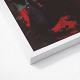 White Framed Artwork Dramatic Scene Deep Red Black Gay Vampire, Art, Print