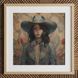 Mahsuri - Lesbian Japanese Cowgirl Art Print / Canvas, Elegant Outlaw Reminding, Cowgirl Spirit’s Queer, Japanese Cowgirl Art