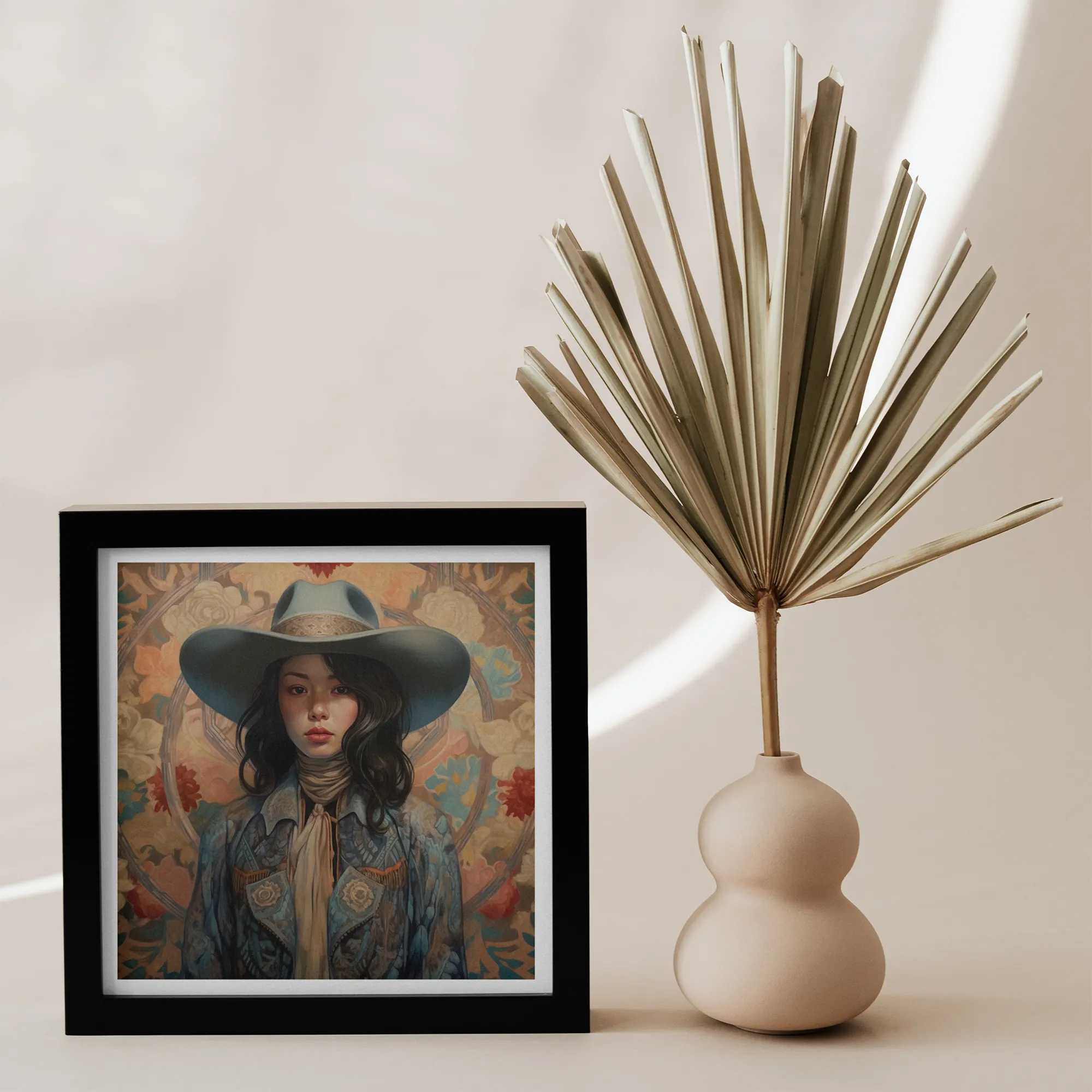Mahsuri - Lesbian Japanese Cowgirl Art Print - Sapphic Femme - 12’x12’ - Posters Prints & Visual Artwork - Aesthetic Art