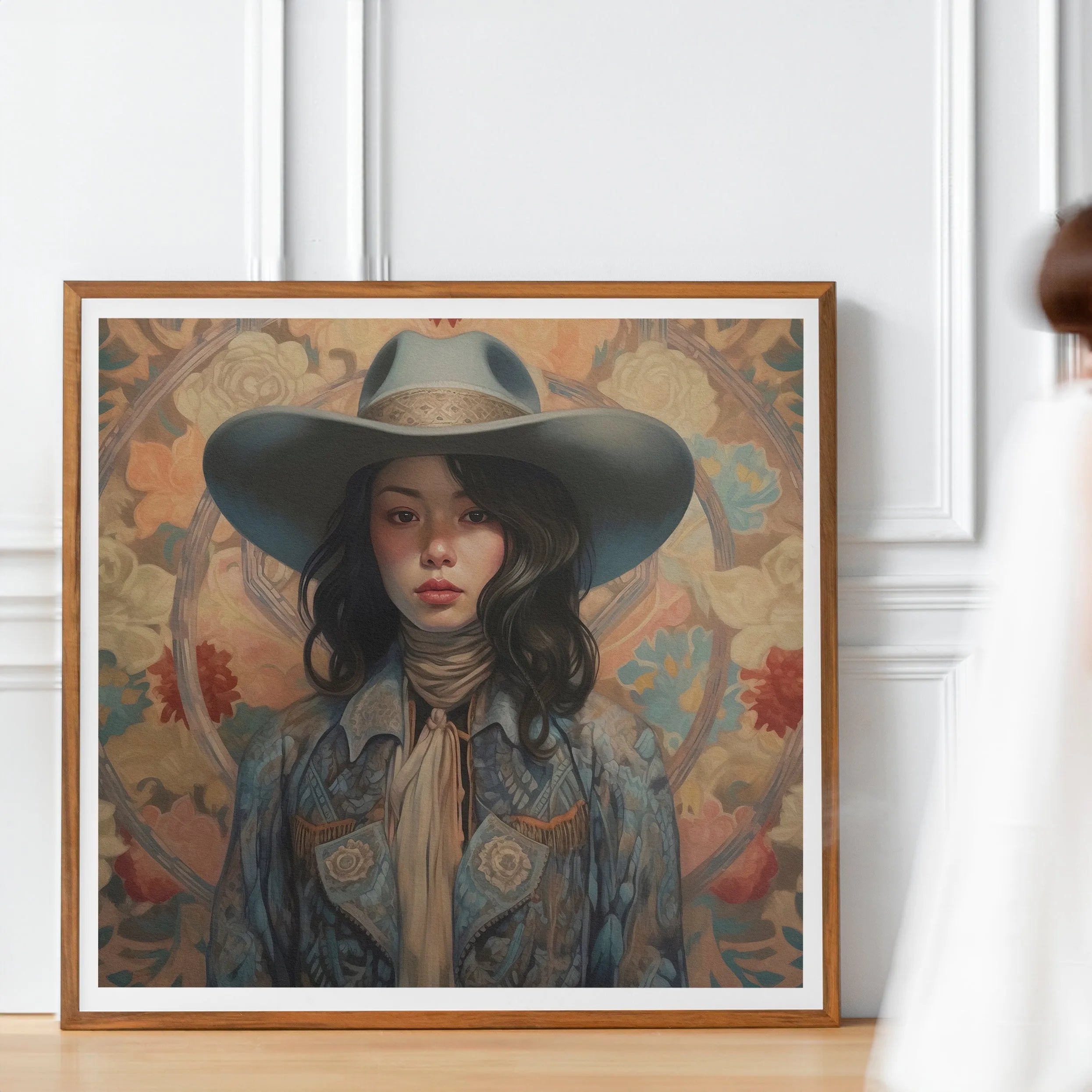 Mahsuri - Lesbian Japanese Cowgirl Art Print - Sapphic Femme - 40’x40’ - Posters Prints & Visual Artwork - Aesthetic Art