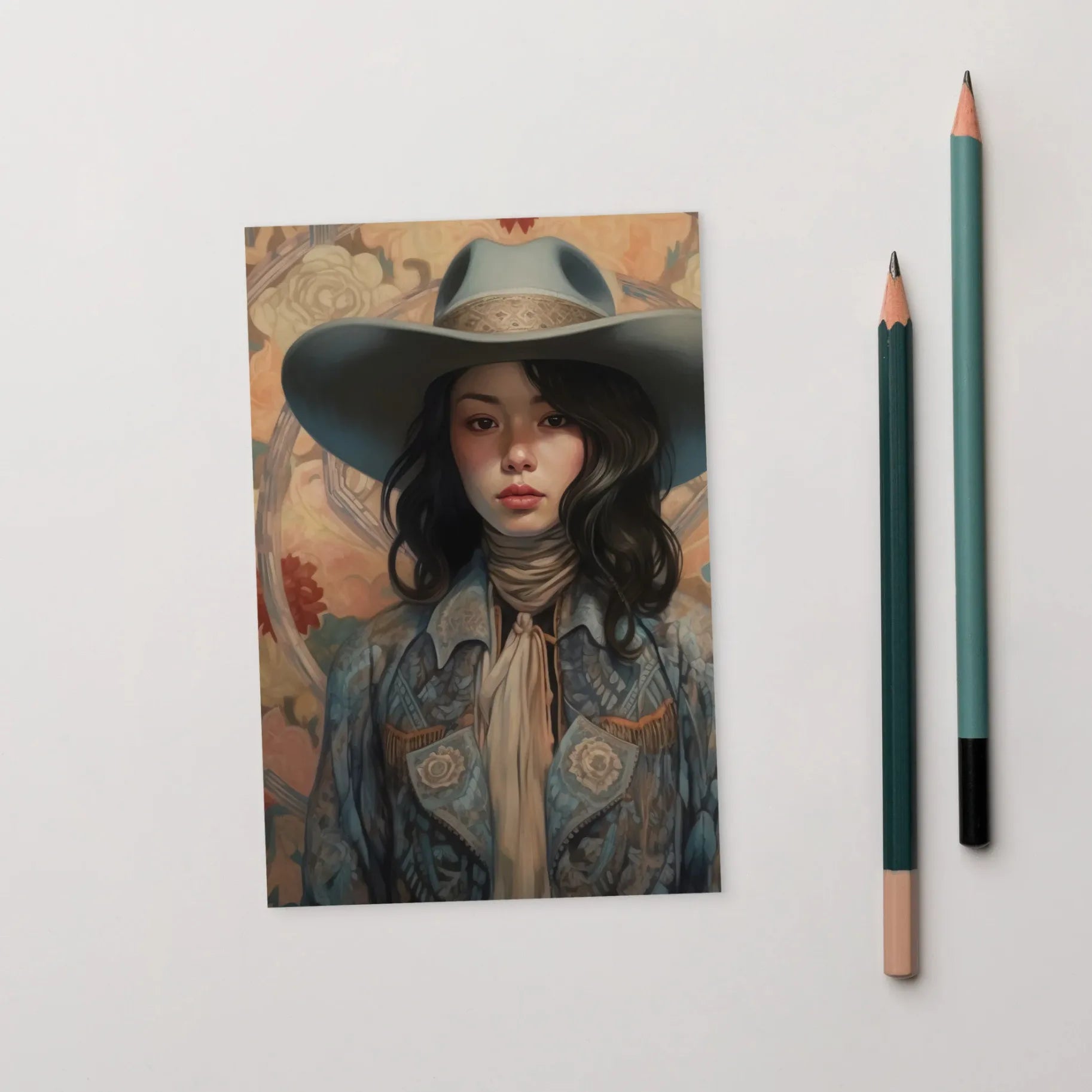 Mahsuri - Lesbian Japanese Cowgirl Art Print - Sapphic Femme - 4’x6’ - Posters Prints & Visual Artwork - Aesthetic Art