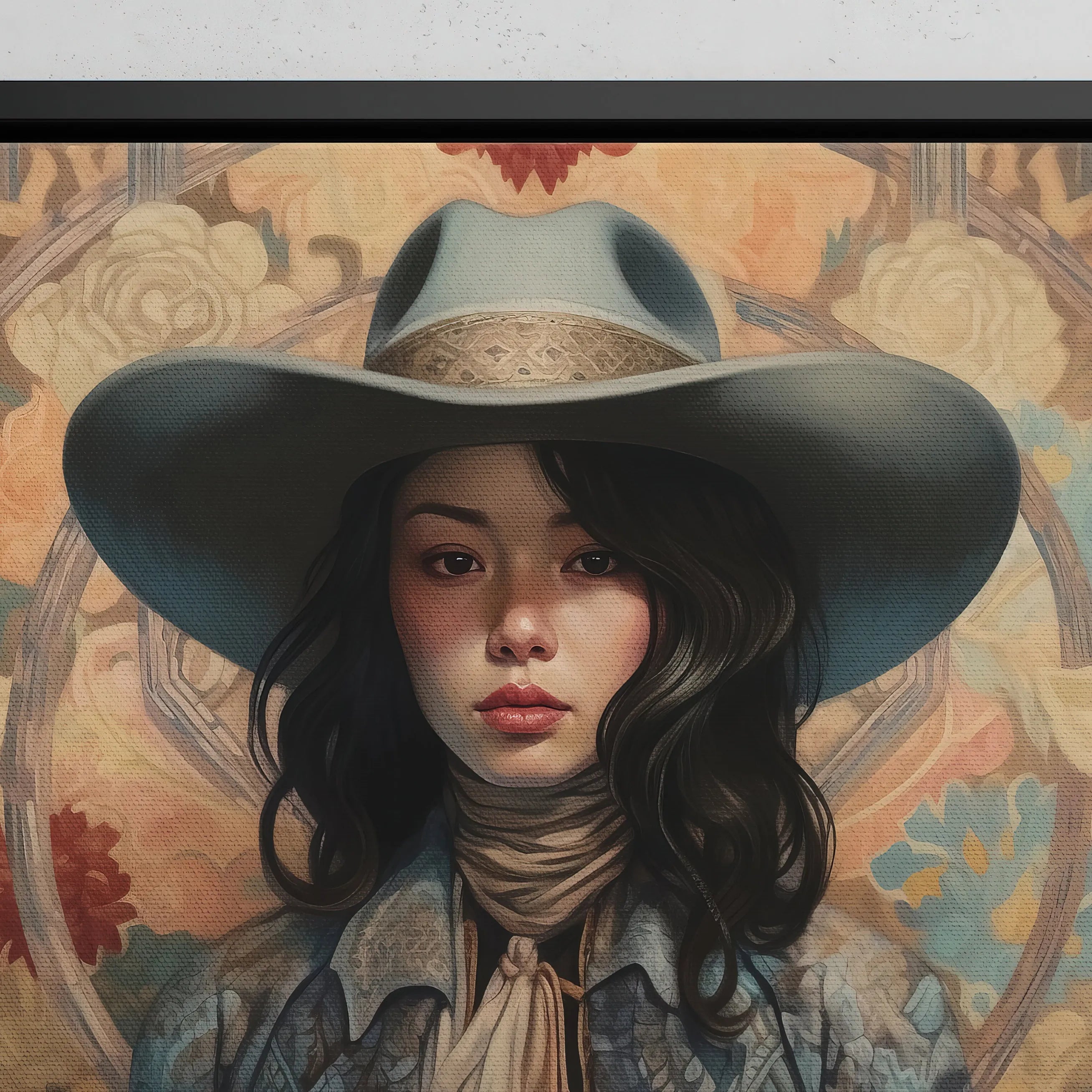 Mahsuri - Lesbian Japanese Cowgirl Sapphic Framed Canvas - Posters Prints & Visual Artwork - Aesthetic Art