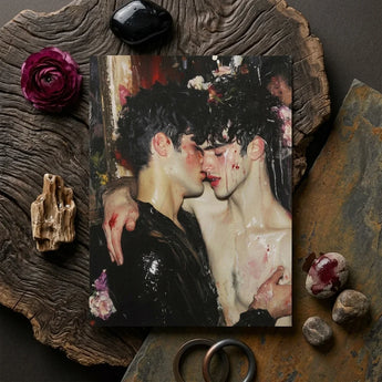 Makeup - Neo-baroque Gay Male Couple Art Print / Canvas Rectangular Two Men Intimate Embrace Adorned, Prints