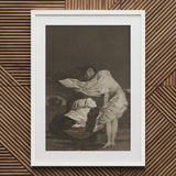 Mala Noche - Francisco De Goya Art Print, 20x30’’ / 51x76cm / White Frame / 2’’ Matboard, Framed Print Goya’s Disasters War Series Figures
